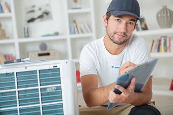 consulting with an HVAC contractor