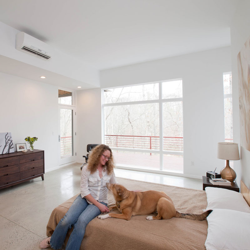 Lady in room with ductless