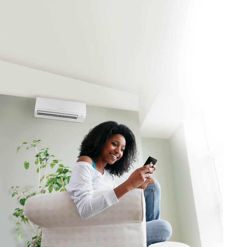 Girl on Phone By Ductless System