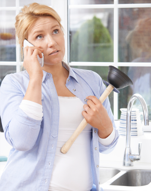 frustrated-homeowner-with-cligged-sink