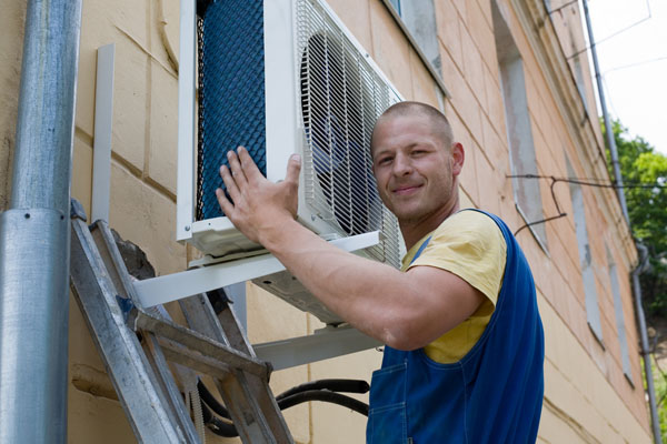 image of a ductless mini-split system installation