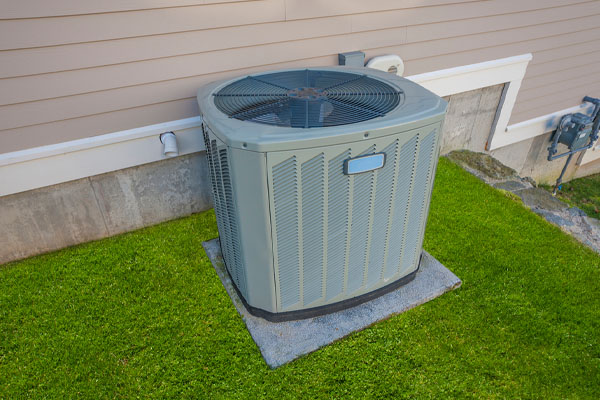 image of an outdoor condenser for an air conditioning unit