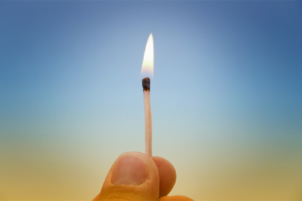 image of a match depicting heating oil flammability