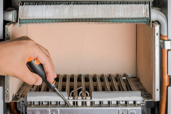 image of a gas furnace that requires a furnace repair