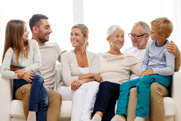 image of family enjoying holidays and home heating in winter