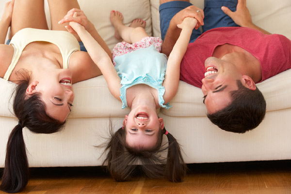 image of a family feeling comfortable with variable-speed air conditioner