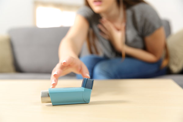 reaching for inhaler due to poor indoor air quality