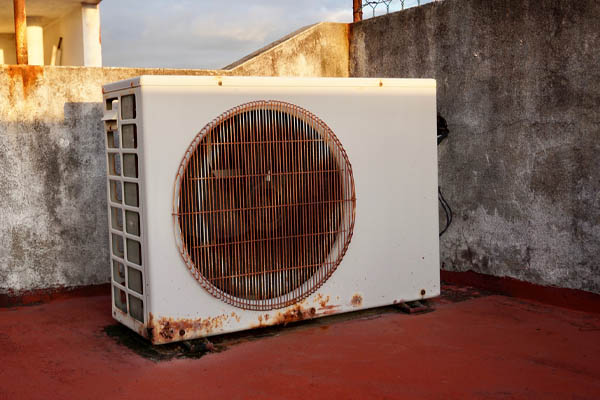 rust on ductless air conditioner condenser