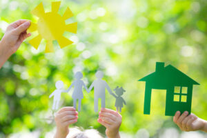 eco-friendly concept depicting propane for home heating