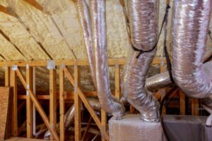 HVAC ductwork installed at home
